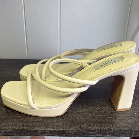 Stylish Cream Heeled Sandals by Seven7 - Picture 5 of 6